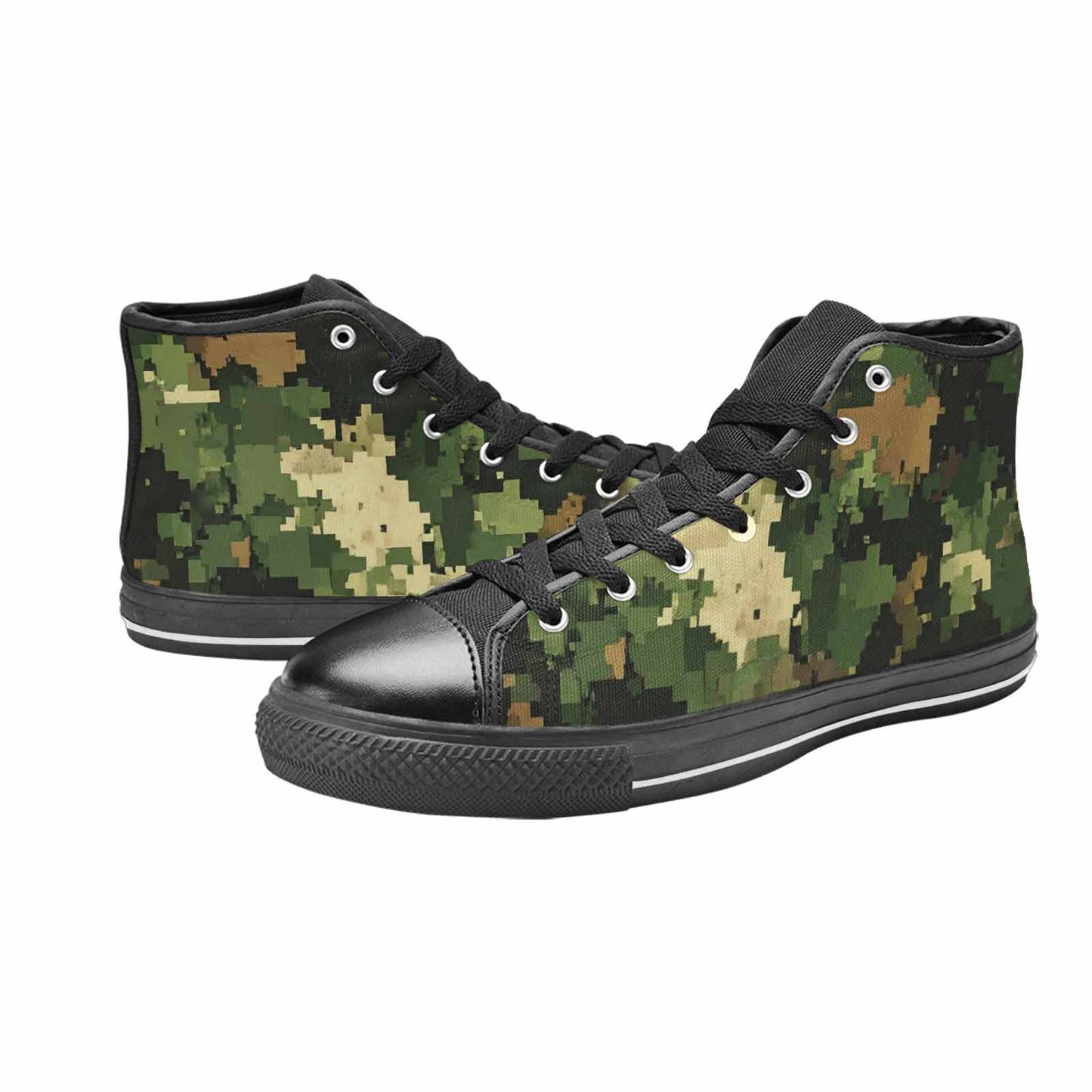 WOMEN'S Military Camouflage Blotch High Top Canvas Neon Fantasy Custom Sneakers