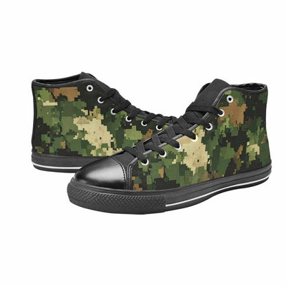 WOMEN'S Military Camouflage Blotch High Top Canvas Neon Fantasy Custom Sneakers