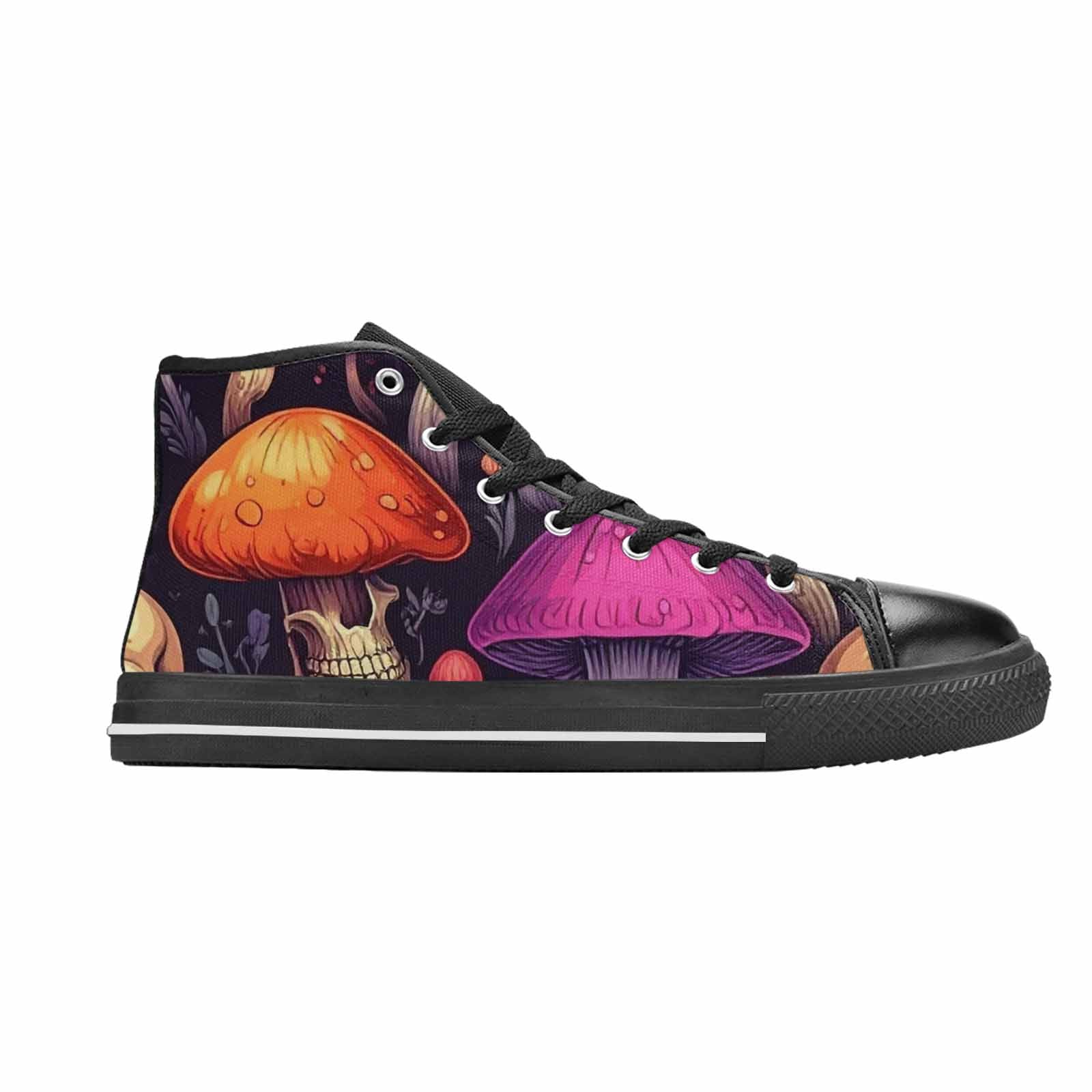MEN'S Mushroom Skulls High Top Canvas Vivid Sneakers