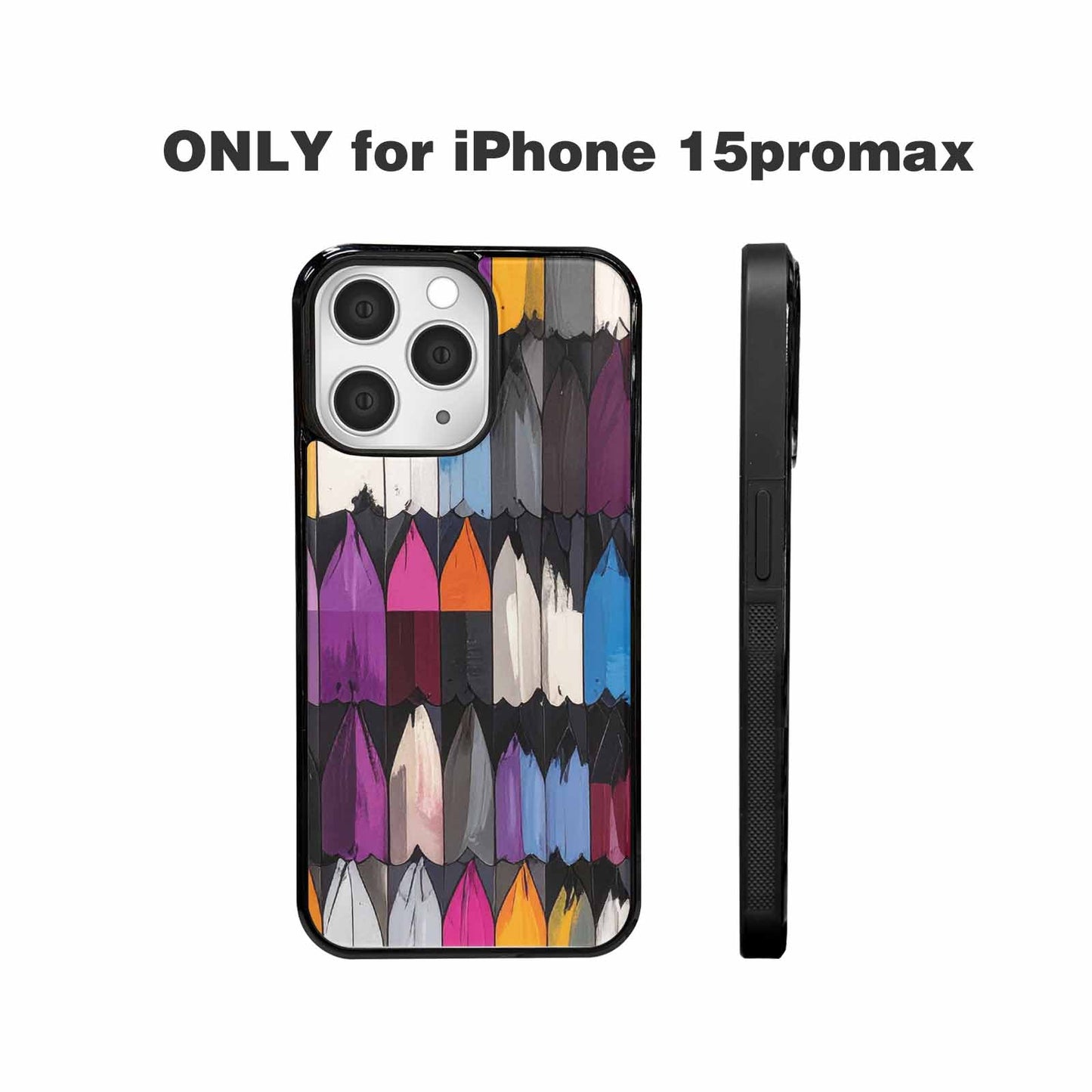 iPhone 15 Pro Max Case — Asexual Flag Color Theme Small Rainbow, Custom Phone Case