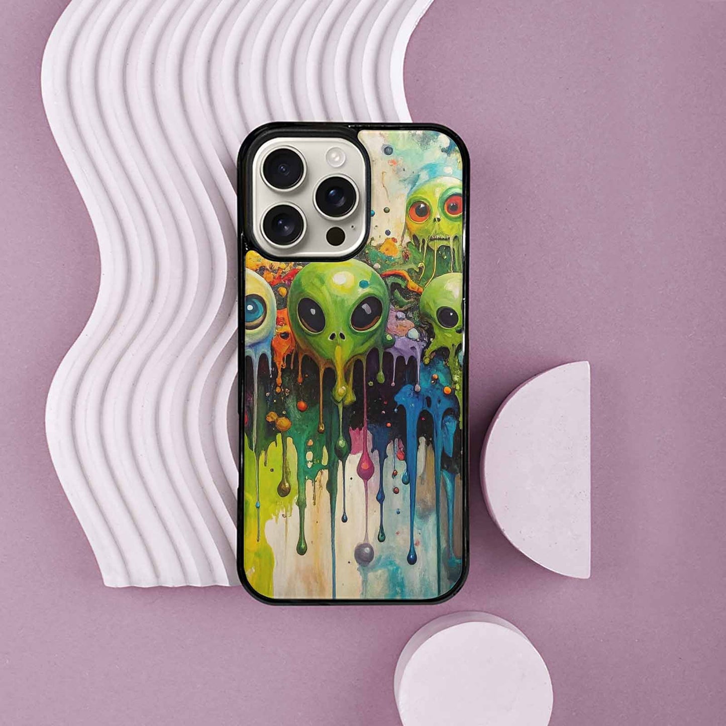iPhone 16 Pro Max Case — Aliens Camomelting Aliens Patt Q9t, Unique Phone Case Design
