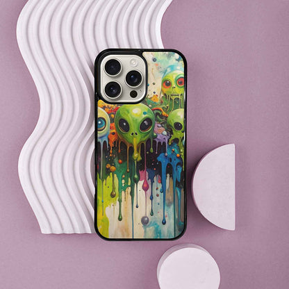 iPhone 16 Pro Max Case — Aliens Camomelting Aliens Patt Q9t, Unique Phone Case Design