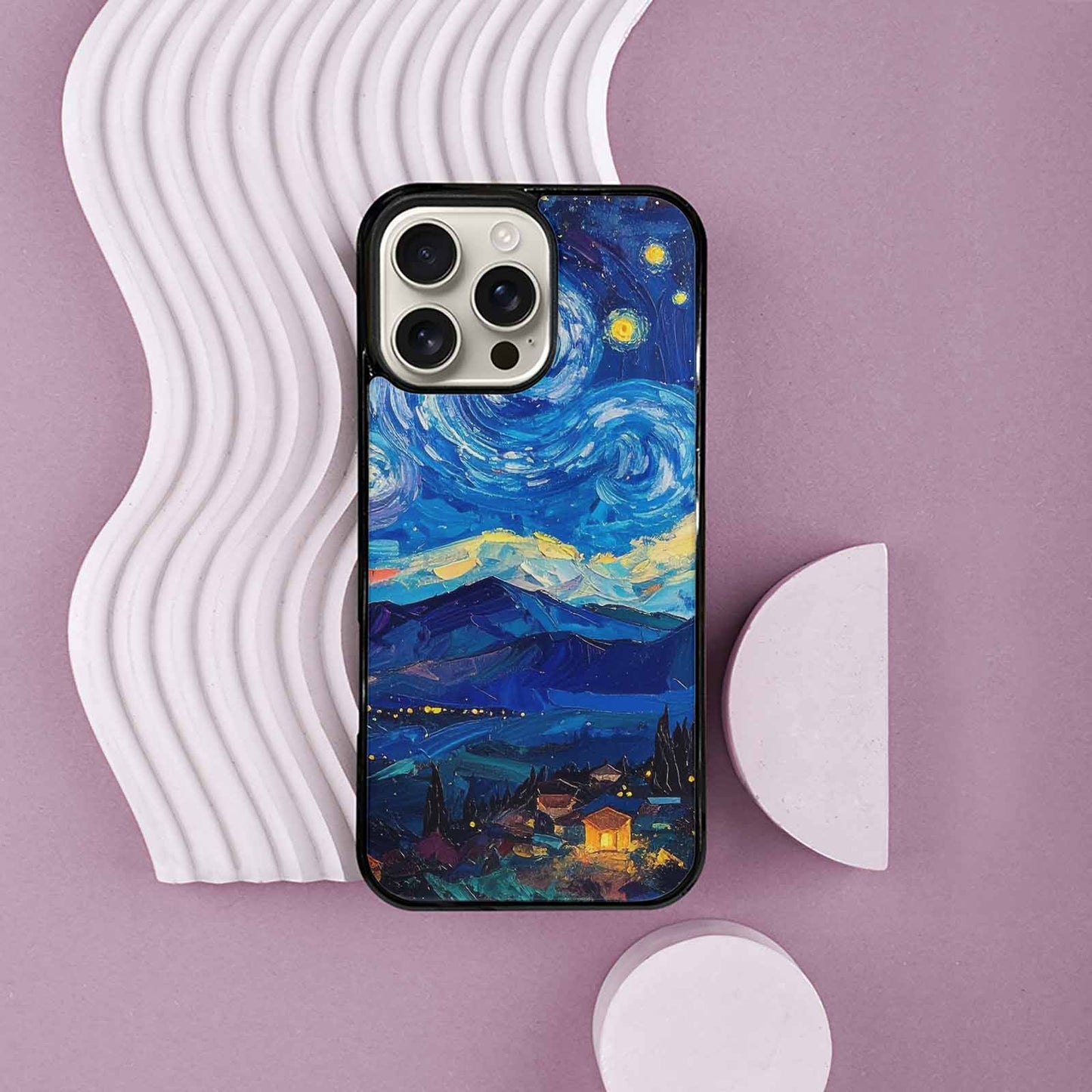iPhone 16 Pro Max Case — Starry Night Van Gogh Paint Art, Custom Made Phone Cover