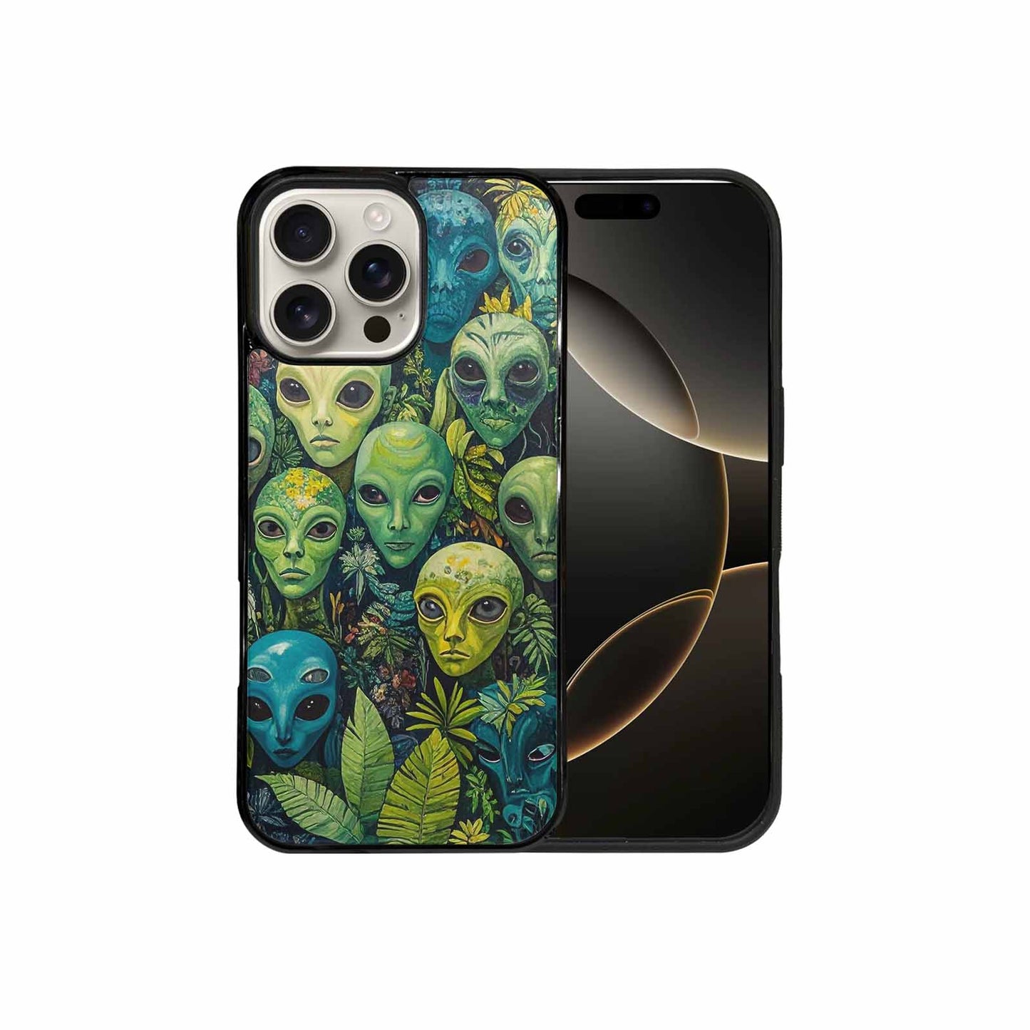 iPhone 16 Pro Max Case — Aliens Pattern Hundreds Of Sma Bcn, Unique Phone Case Design