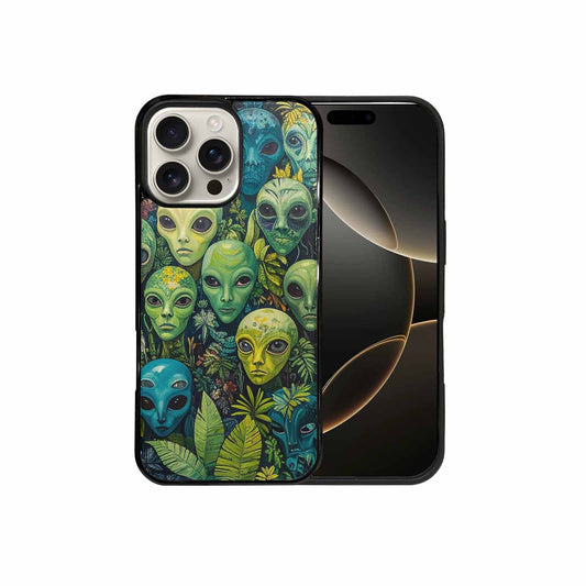 iPhone 16 Pro Max Case — Aliens Pattern Hundreds Of Sma Bcn, Unique Phone Case Design