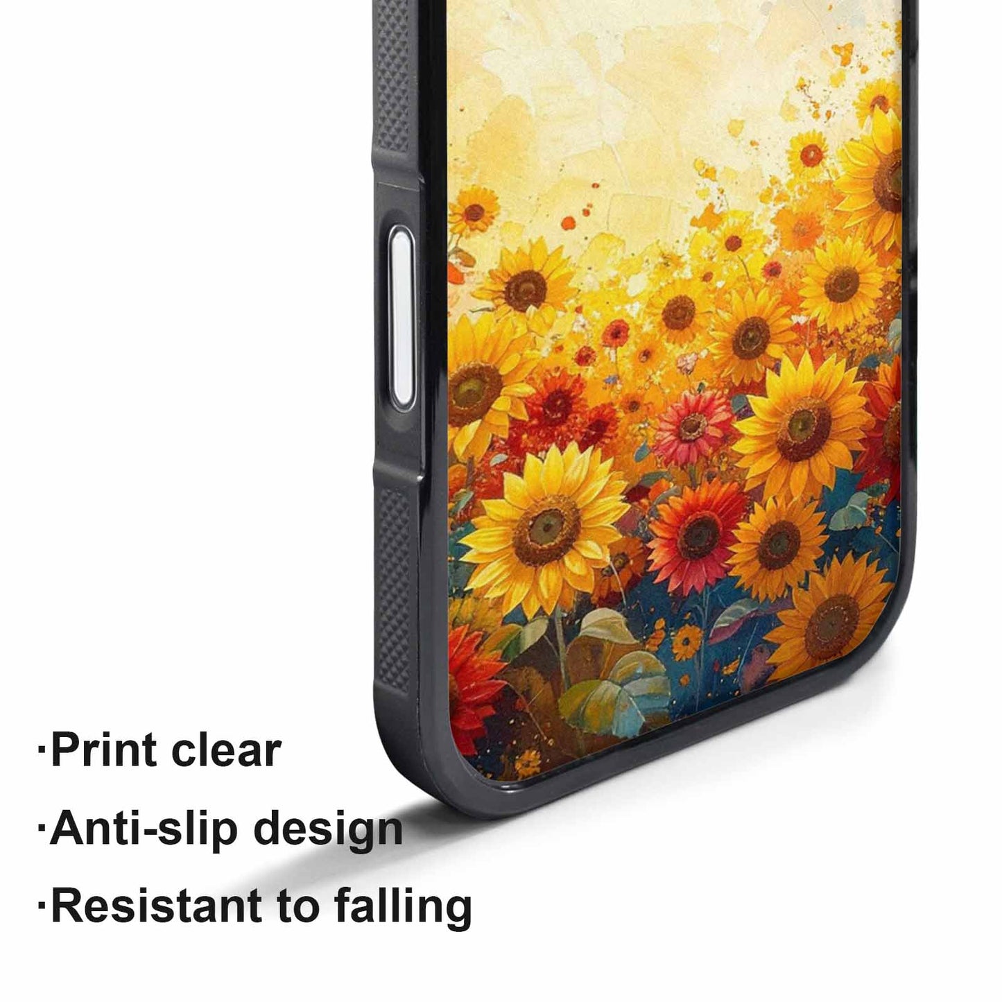 iPhone 17 Pro Max Case — Full Color Vibrant Sunflower Floral, Customized Protective Case