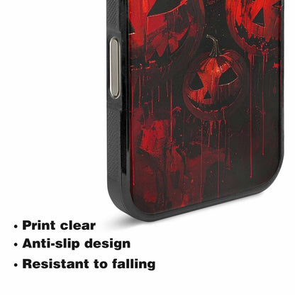iPhone 16 Pro Case — Bloody Pumpkin Face, Custom Printed Phone Case