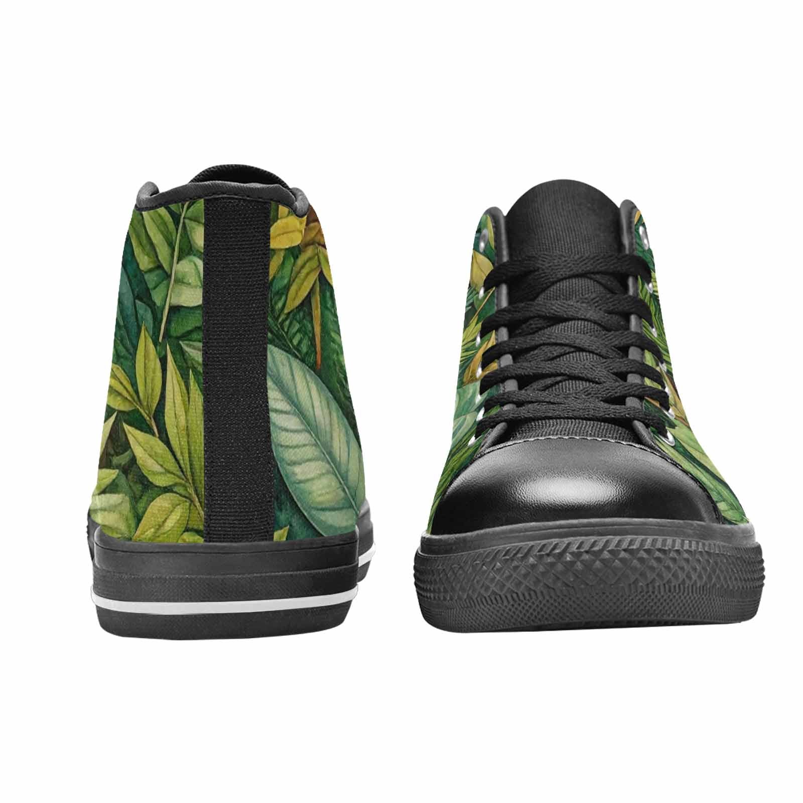 MEN'S Seven-Point Palmate Leaf High Top Canvas Dark Academia Custom Sneakers