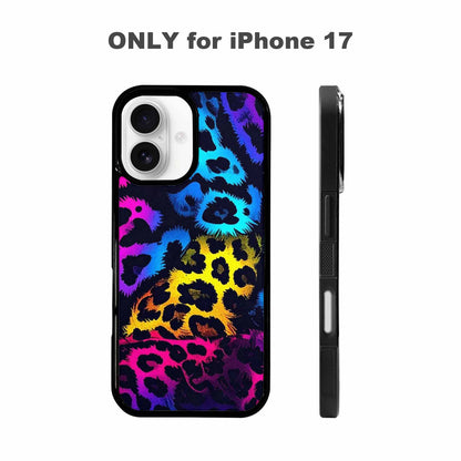 iPhone 17 Case — Leopard Print Neon Animal Print, Custom Designed Case Cover
