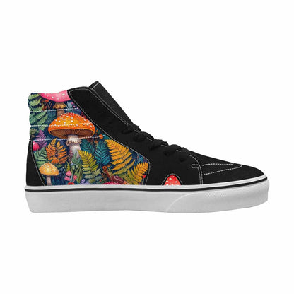 MEN'S Mushrooms  Botanical Mushrooms High Top Canvas Melting Art Sneakers