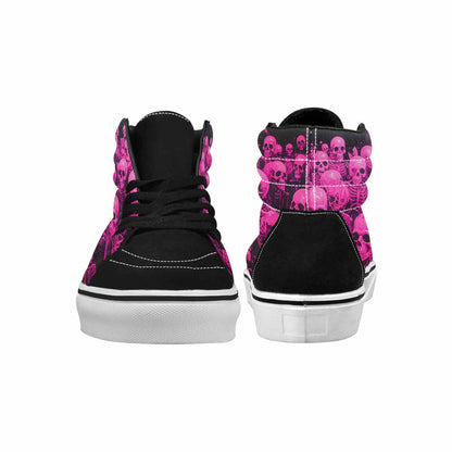 MEN'S Skeletons × Neon Pink High Top Canvas Grunge Shoes