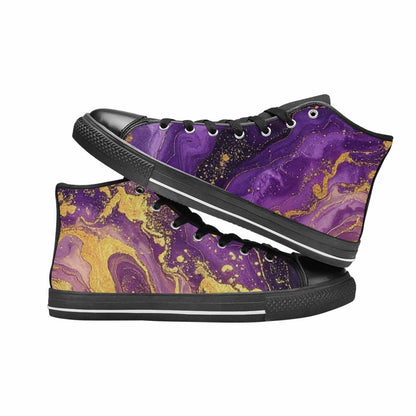 MEN'S Starry Night Nebula Brushstroke High Top Canvas Y2K Custom Shoes