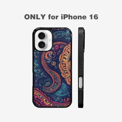 iPhone 16 Case — Paisley Mandala, Custom Designed Case Cover