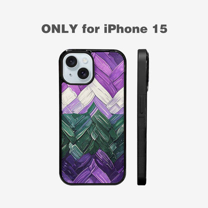 iPhone 15 Case — Genderqueer Flag Color Theme Small Rainbow, Original Design Phone Case
