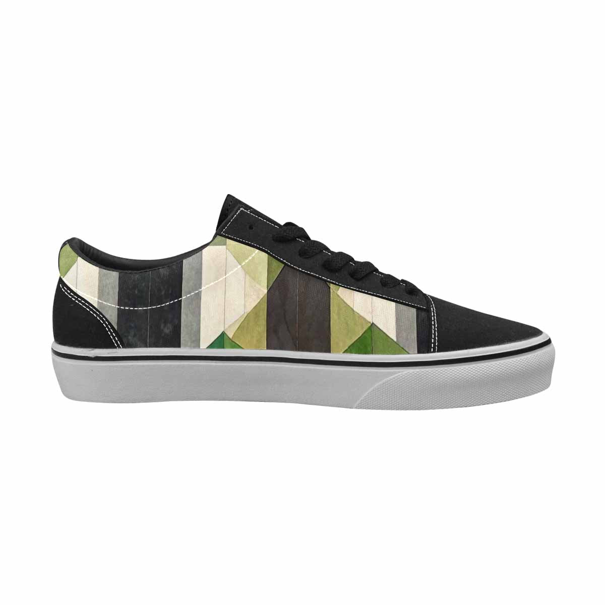 WOMEN'S Aromantic Flag Color Canvas Lace-Up Vivid Custom Sneakers