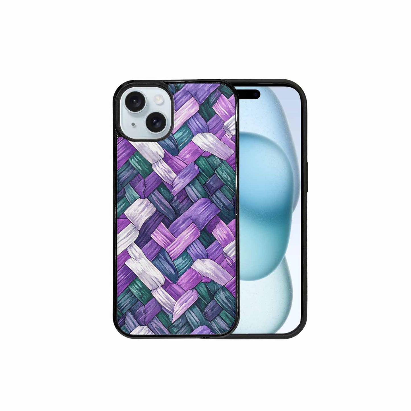iPhone 15 Plus Case — Genderqueer Flag Color Theme Small Rainbow, Unique Phone Case Design