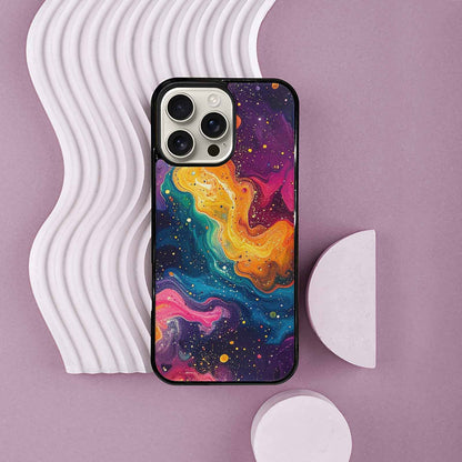 iPhone 16 Pro Max Case — Galaxy Art Colorful Cosmic Dust Small, Custom Printed Phone Case