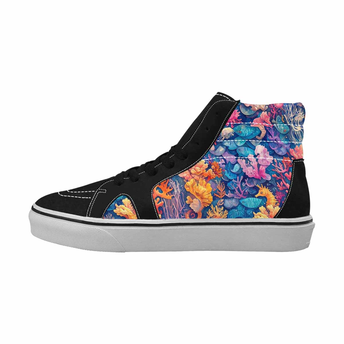 MEN'S Fish Scale Coral High Top Canvas Aesthetic Custom Sneakers