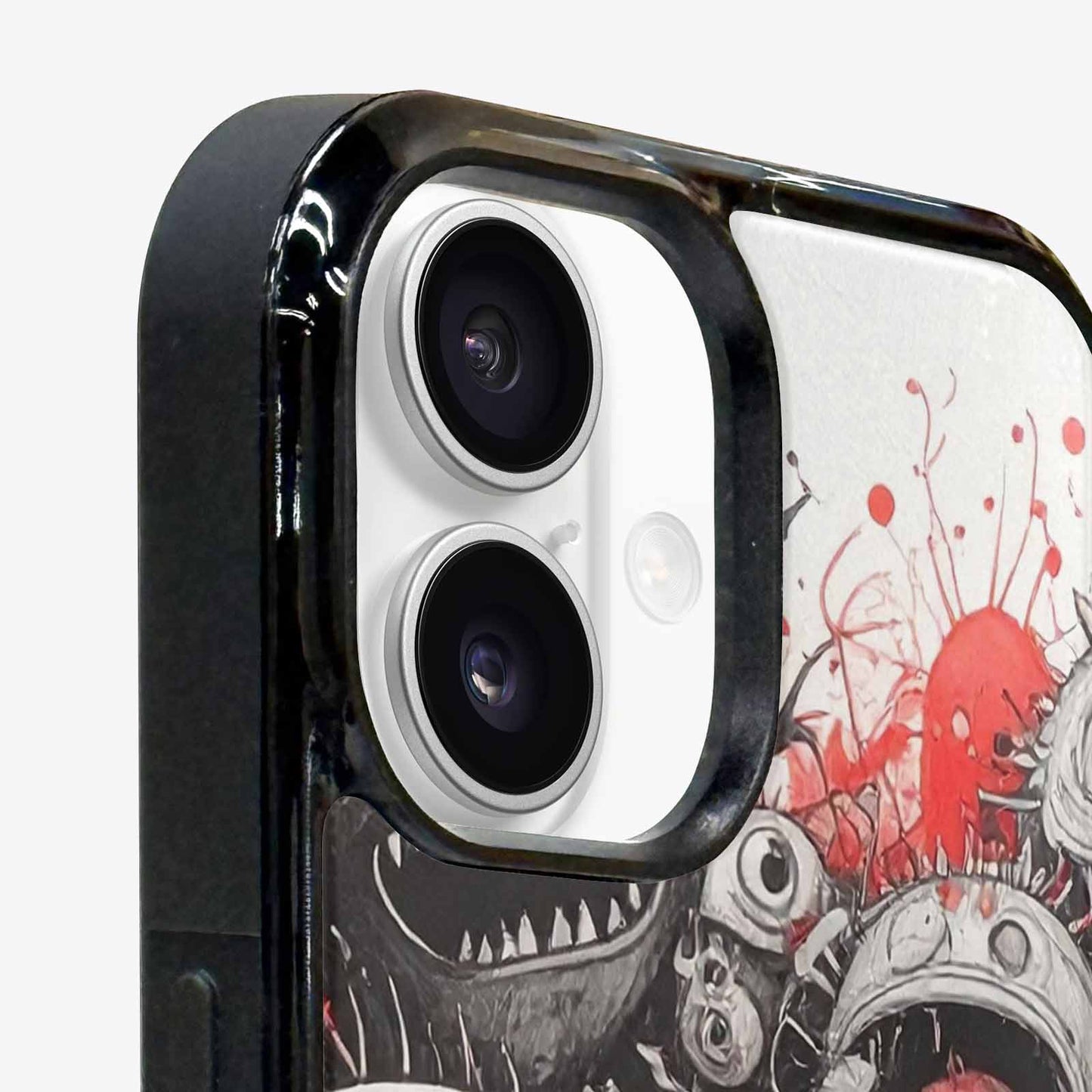 iPhone 16 Plus Case — Multi Eye Monster Black Red Ink, Custom Made Phone Cover