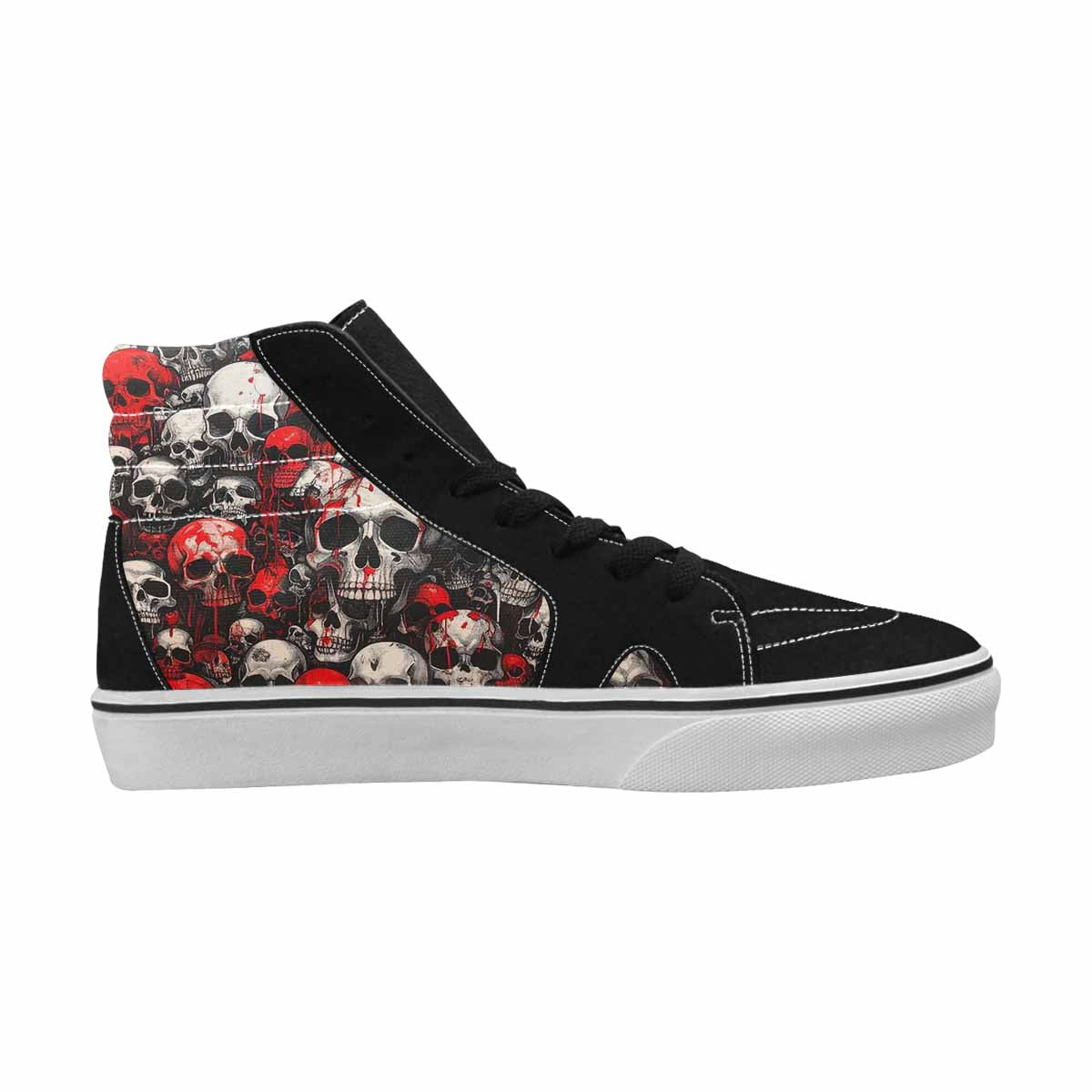MEN'S Skulls (general) High Top Canvas Vibrant Chaos Custom Sneakers
