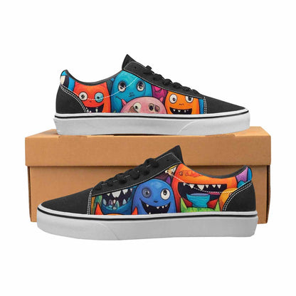 WOMEN'S Monsters (general) Cartoon Monst Lace-Up Canvas Wallpaper Art Custom Sneakers