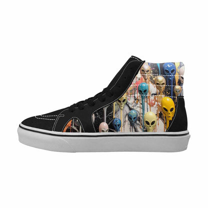 MEN'S Aliens  Marble Melting High Top Canvas Kaleidoscope Custom Sneakers