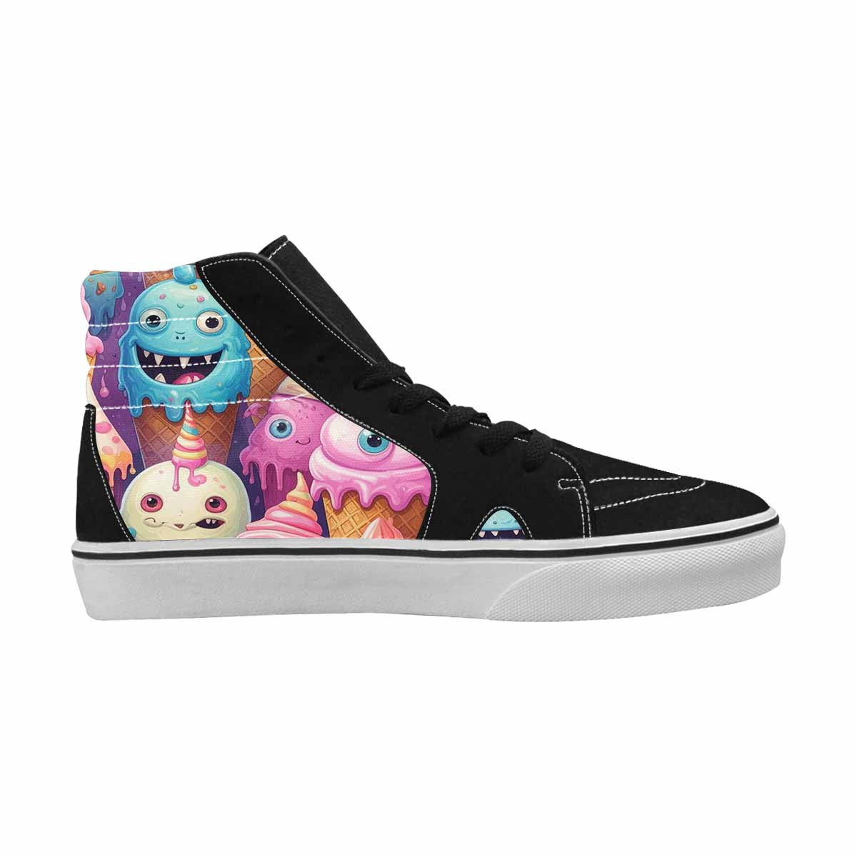 MEN'S Melting Icecream Cone Monster High Top Canvas Y2K Custom Shoes