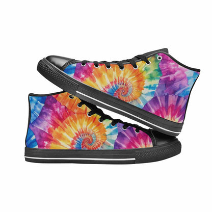 MEN'S Tie Dye Swirl High Top Canvas Dark Academia Sneakers