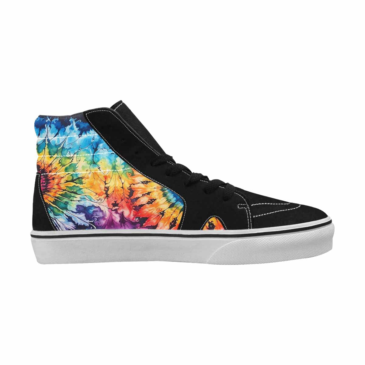 MEN'S Tie High Top Canvas Kaleidoscope Custom Sneakers
