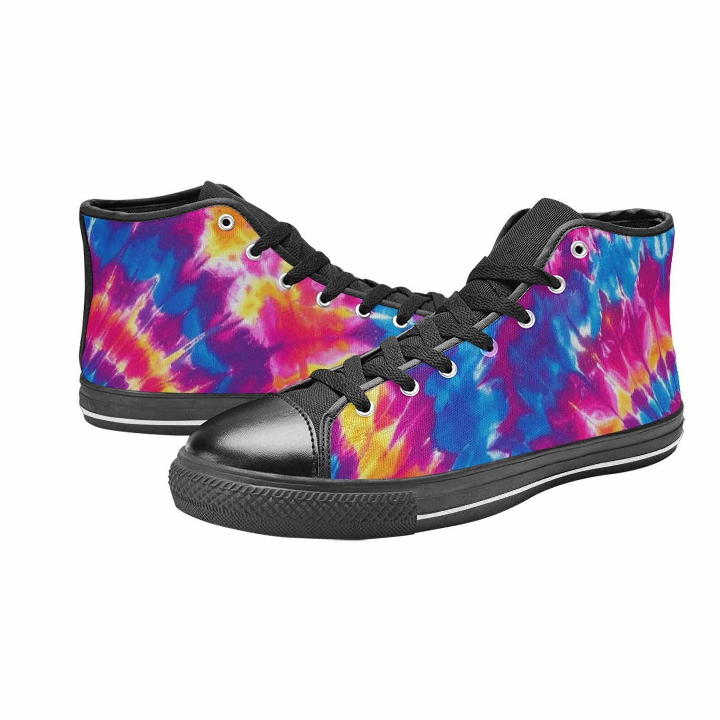 WOMEN'S Tie Dye Spiral High Top Canvas Dreamcore Custom Shoes