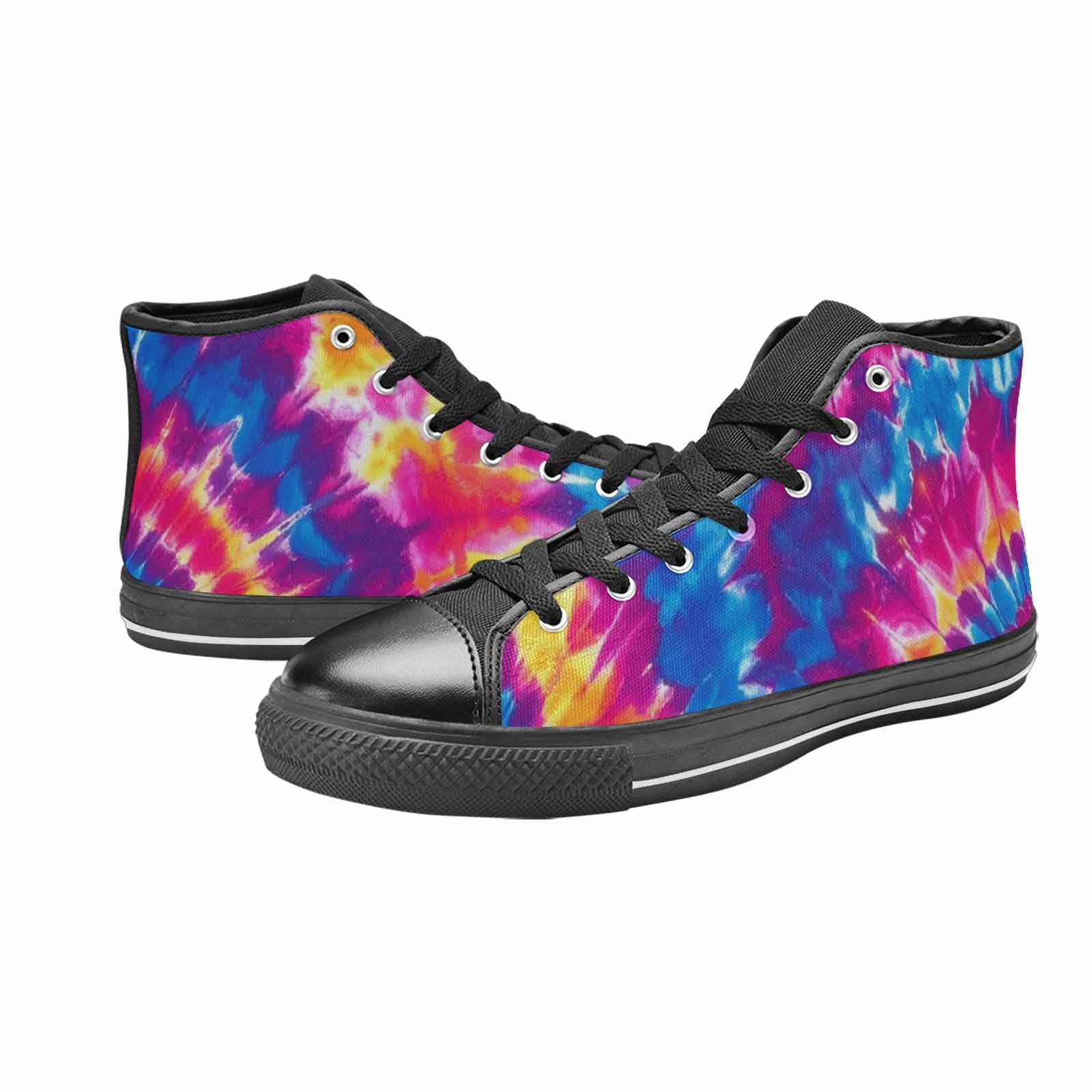 WOMEN'S Tie Dye Spiral High Top Canvas Dreamcore Custom Shoes