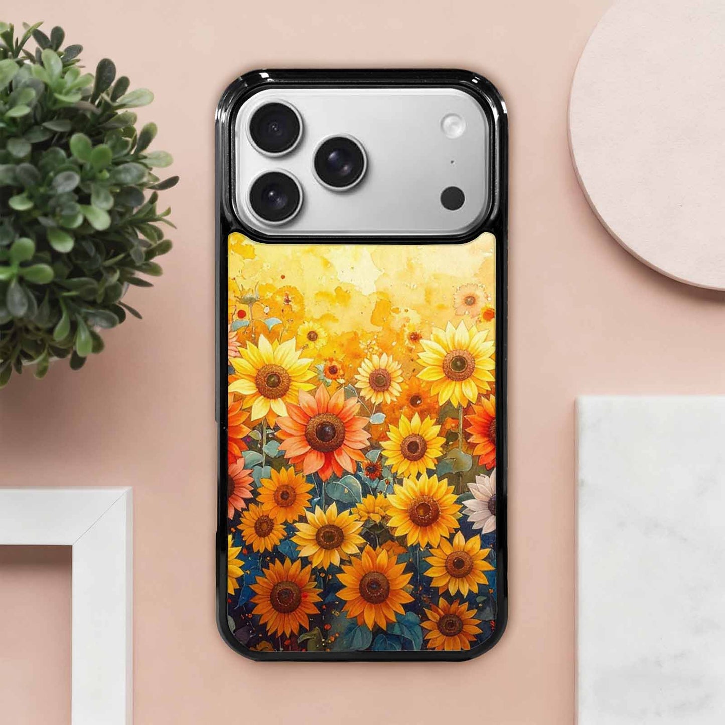 iPhone 17 Pro Max Case — Full Color Vibrant Sunflower Floral, Original Design Phone Case