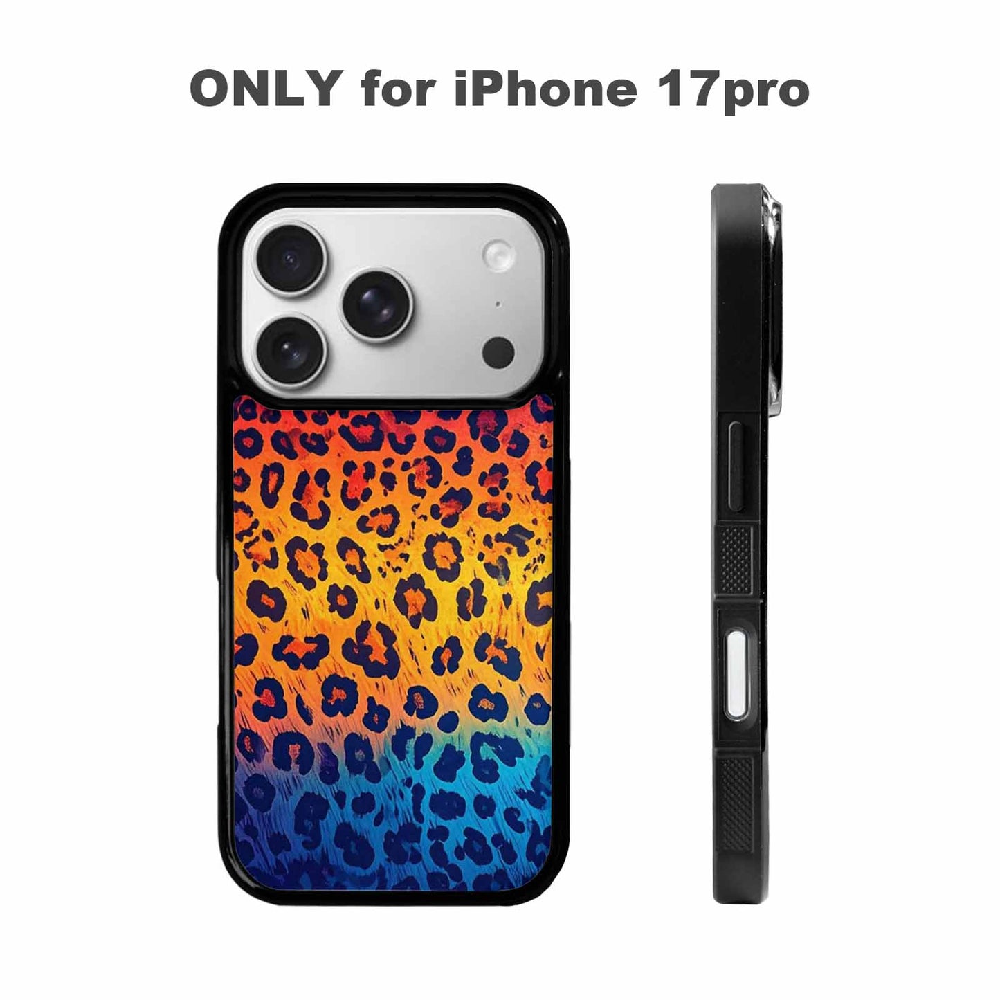 iPhone 17 Pro Case — Leopard Print Gradient Style Edge Animal, Customized Protective Case