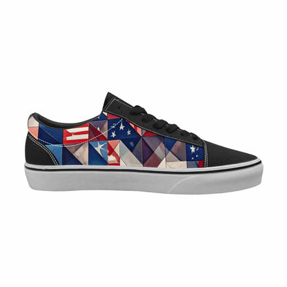 MEN'S American Flag Stars Canvas Lace-Up Surreal Custom Shoes