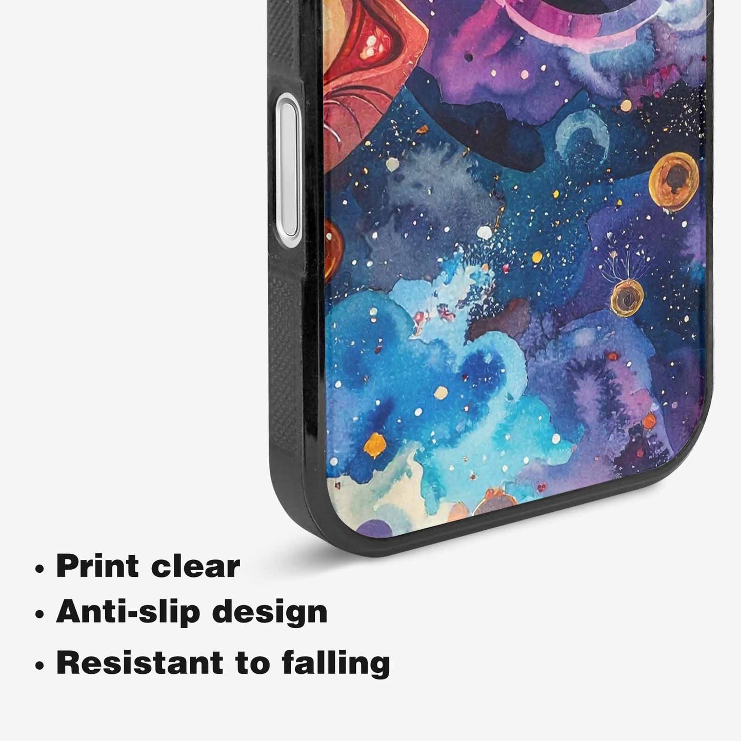 iPhone 16 Plus Case — Cartoon Eyeballs Galaxy, Original Design Phone Case