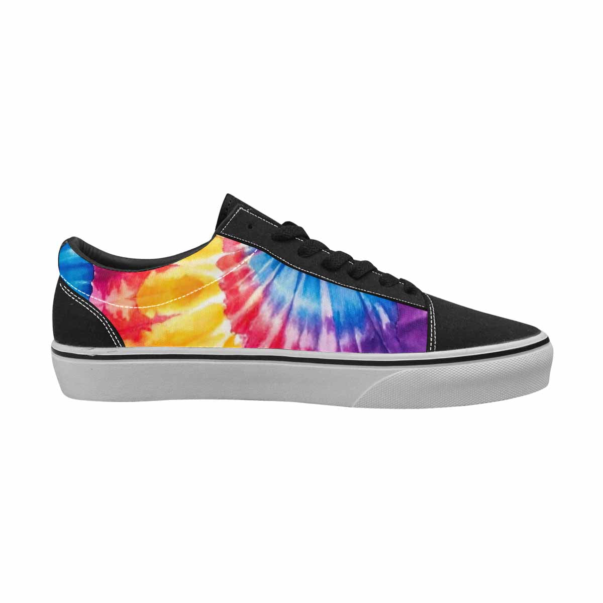 MEN'S Tie Dye Swirl Canvas Lace-Up Aesthetic Custom Sneakers