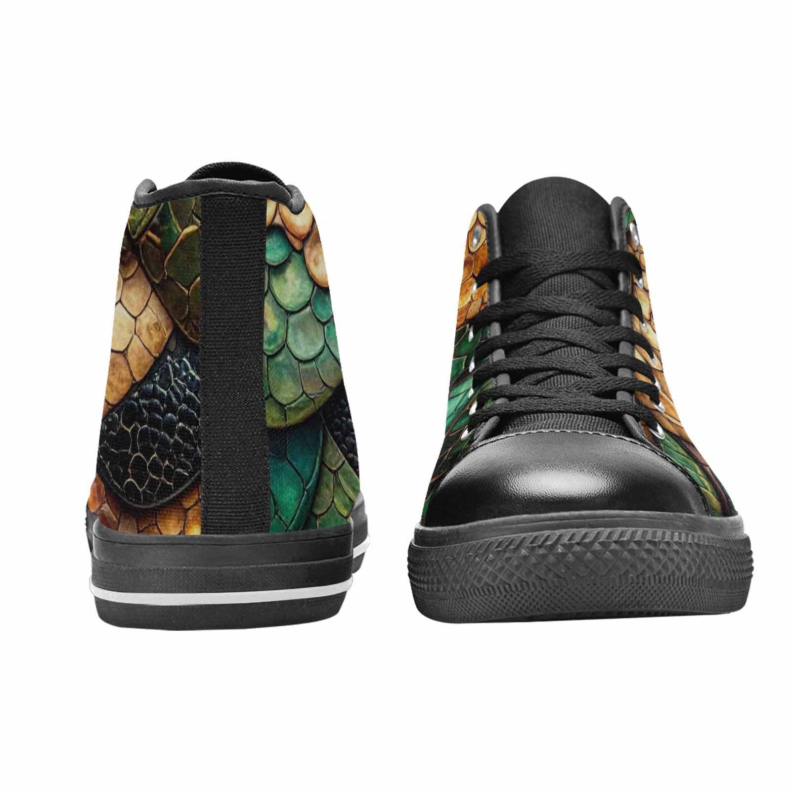 MEN'S Snake Skin Reptile High Top Canvas Vivid Custom Sneakers