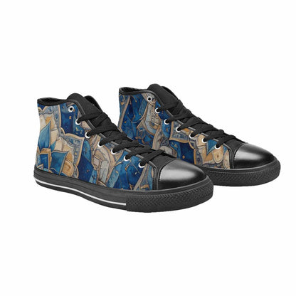 WOMEN'S Mandala High Top Canvas Vibrant Chaos Sneakers