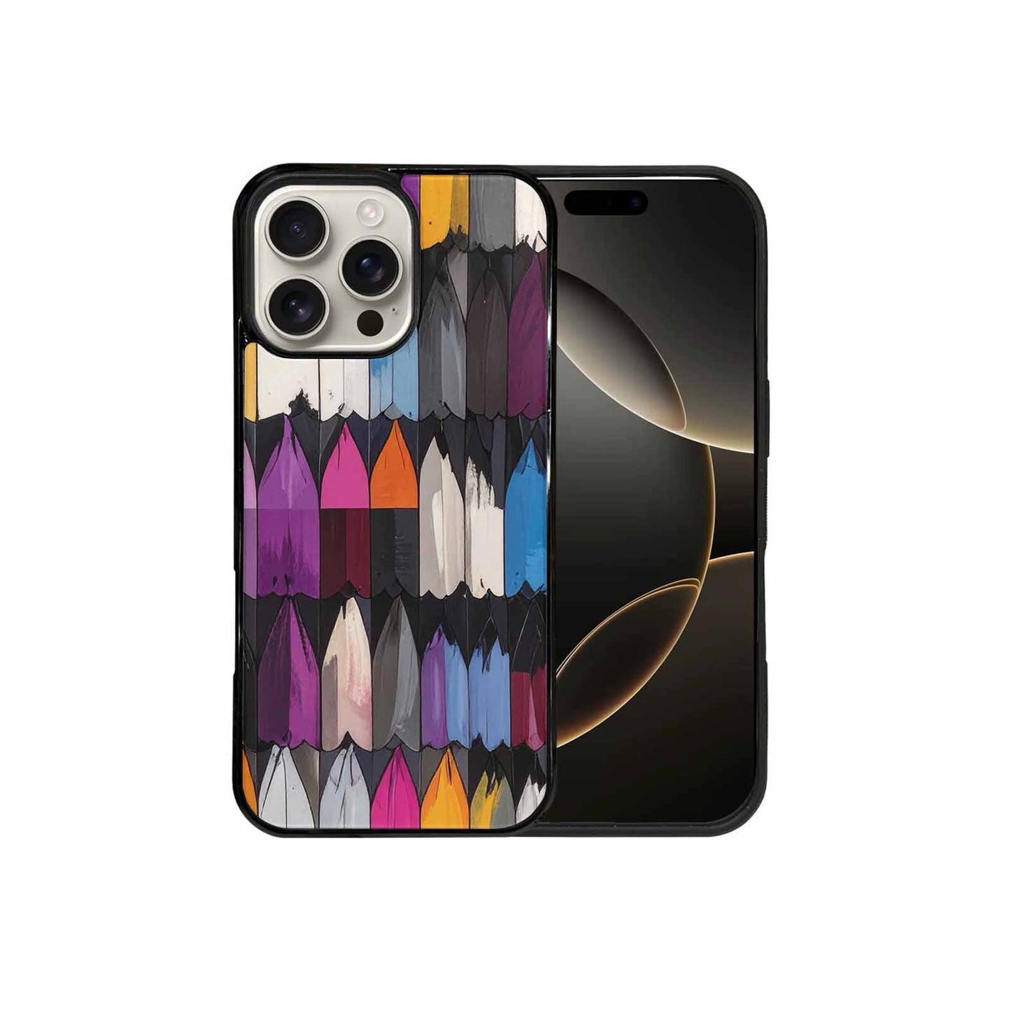 iPhone 16 Pro Max Case — Asexual Flag Color Theme Small Rainbow, Personalized Phone Case