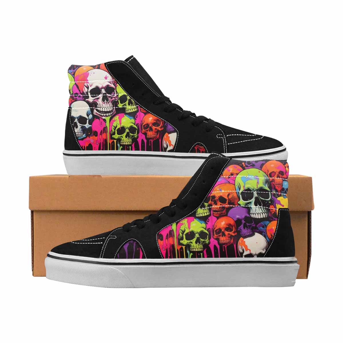 MEN'S Camo High Top Canvas Artist-designed Melting Art Custom Shoes