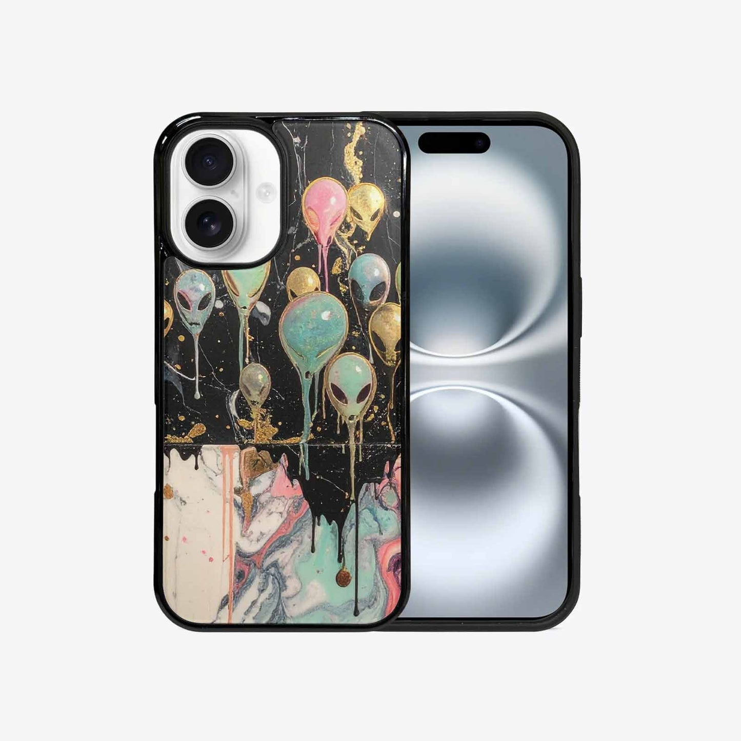 iPhone 16 Case — Aliens Marblemelting Aliens Pa 7eb Personalized, Custom Art Phone Cover