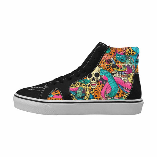 MEN'S Snake Print Skull High Top Canvas Dark Academia Custom Sneakers