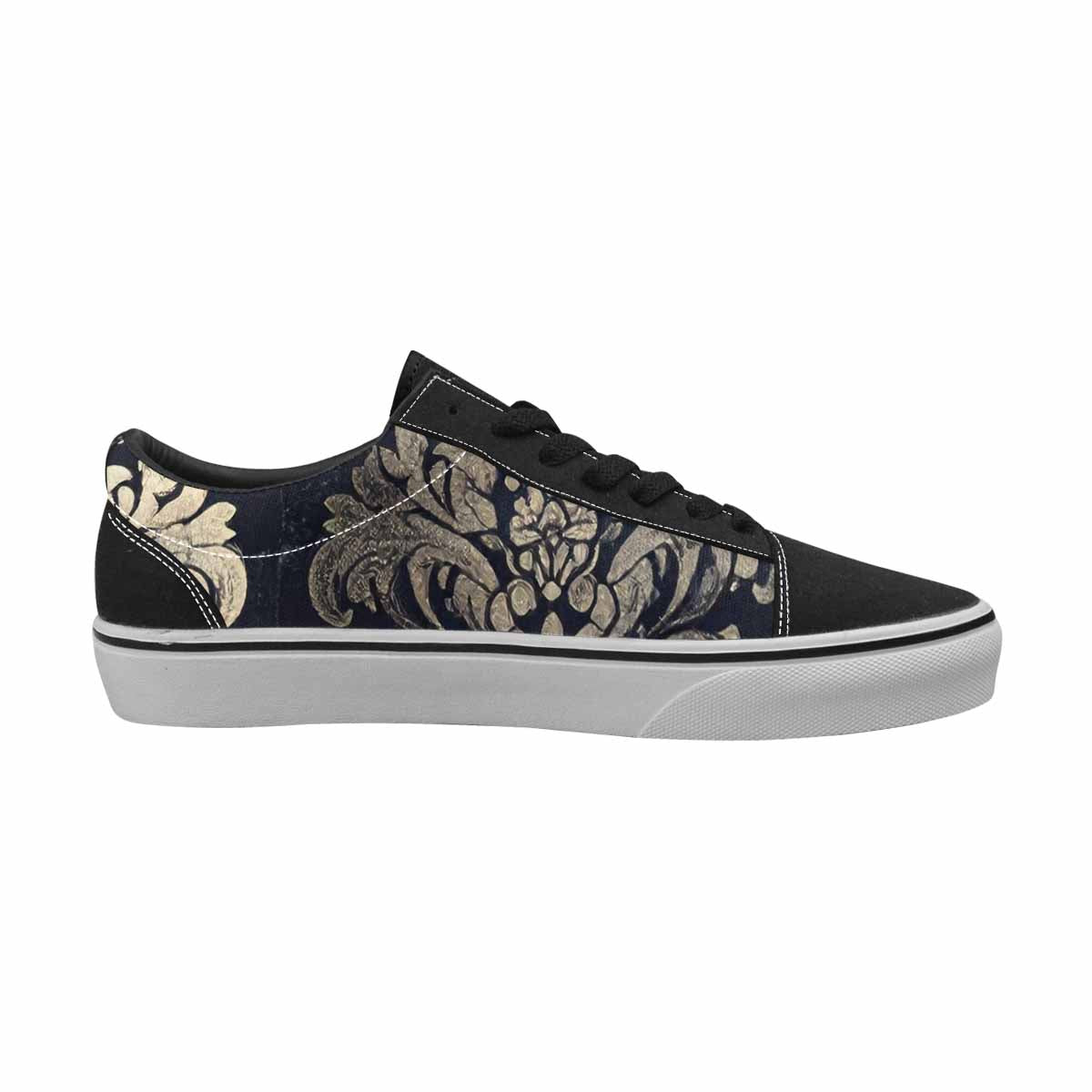 WOMEN'S Damask Ornamental Wallpaper Canvas Lace-Up Vibrant Chaos Custom Sneakers