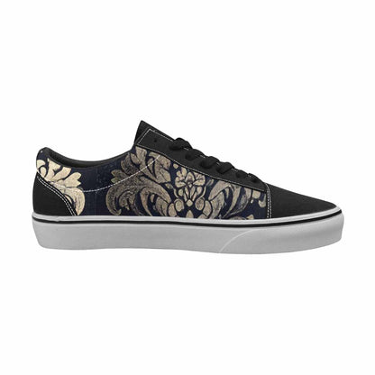 WOMEN'S Damask Ornamental Wallpaper Canvas Lace-Up Vibrant Chaos Custom Sneakers