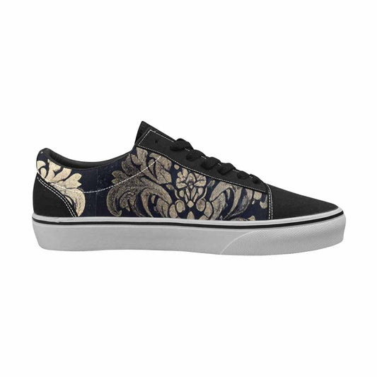 WOMEN'S Damask Ornamental Wallpaper Canvas Lace-Up Vibrant Chaos Custom Sneakers