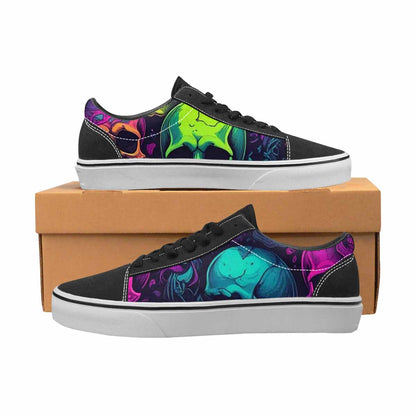 WOMEN'S Skulls - Neon Canvas Lace-Up Y2K Shoes