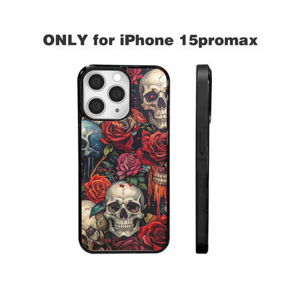 iPhone 15 Pro Max Case — Skulls And Rosesmelting Skulls A, Custom Made Phone Cover