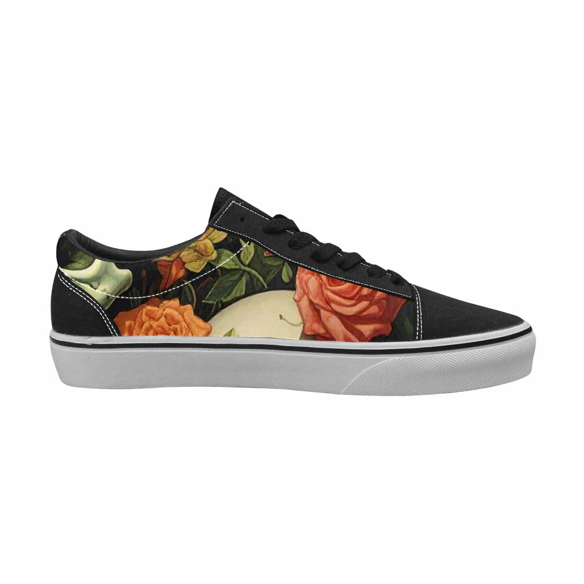 WOMEN'S Skulls  Botanical Skulls Lace-Up Canvas Wallpaper Art Custom Sneakers