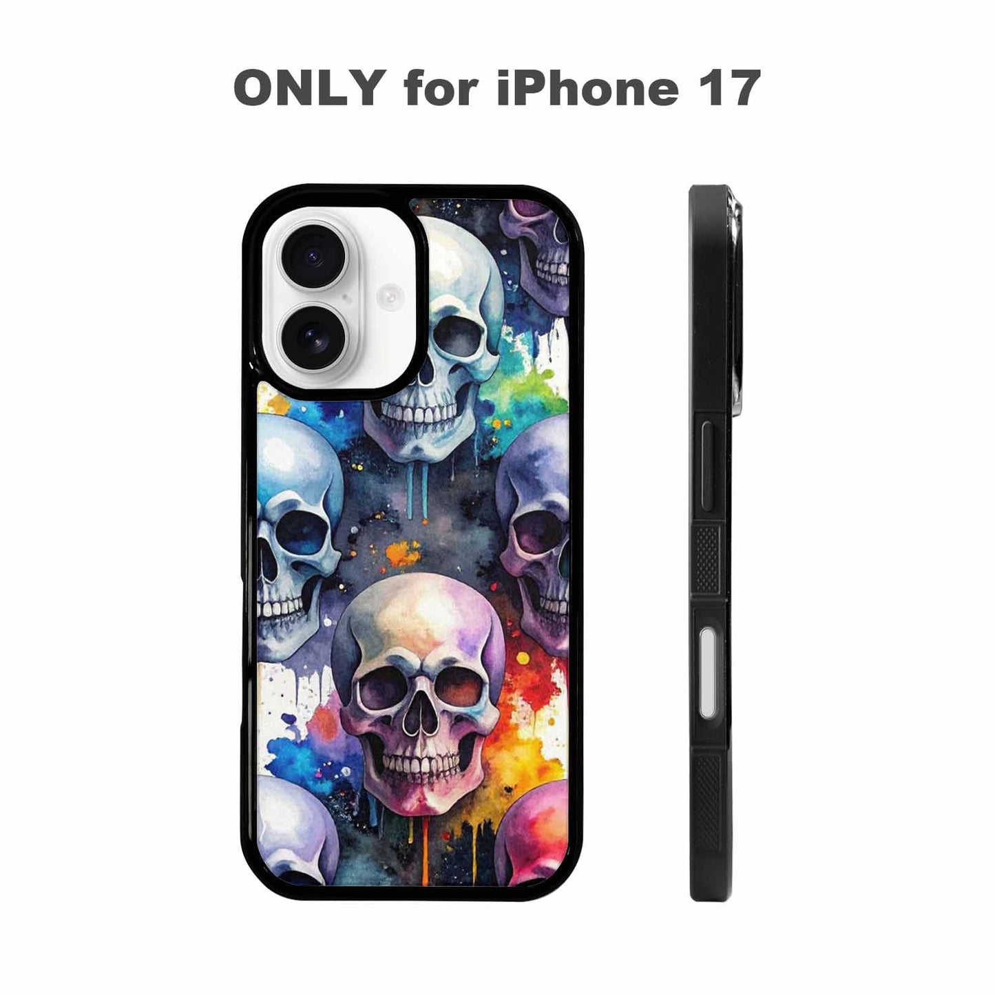 iPhone 17 Case — Skull Dark Art Gothic Print Gothic, Custom Printed Phone Case