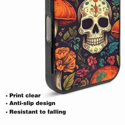 iPhone 16 Pro Max Case — Mushrooms And Skulls, Custom Made Phone Cover